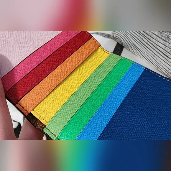 Rainbow Trifold Coach Wallet - Picture 6 of 6